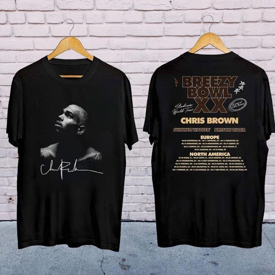 Chris Brown Signatures Shirt, 2025 Chris Brown Breezy Bowl Xx Tour Shirt, Chris Brown Album Shirt