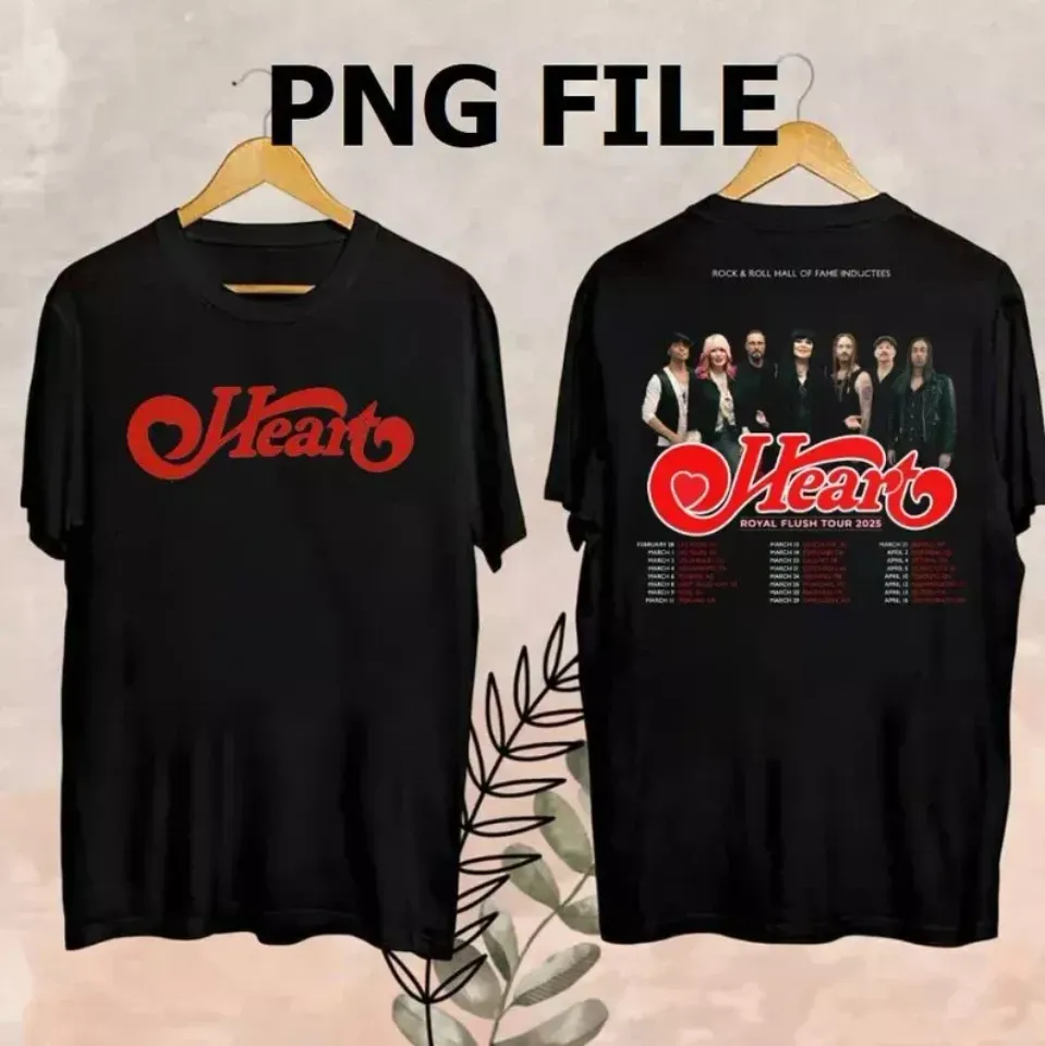 2025 Heart Band Royal Flush Tour Shirt, Rock Band Heart 2025 Fan Gift