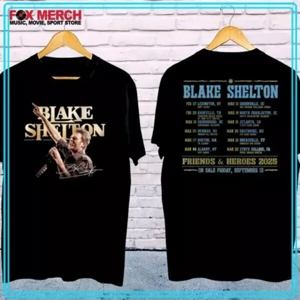 Blake Shelton Friends And Heroes Tour 2025 Shirt Gift For Fans