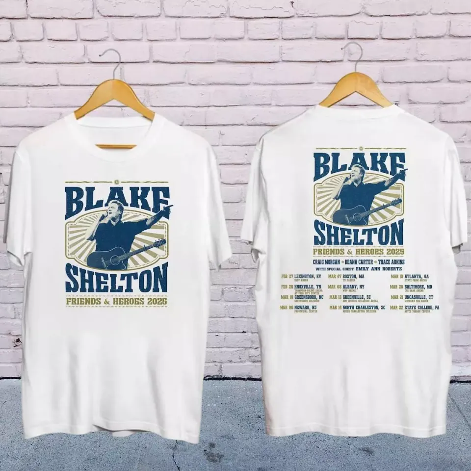 Blake Shelton Friends And Heroes Tour 2025 Shirt, Blake Shelton 2025 Concert Shirt