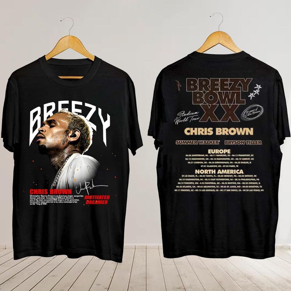 Chris Brown Tour 2025, Chris Brown Concert, Chris Brown Breezy Bowl Xx Tour 2025 Shirt