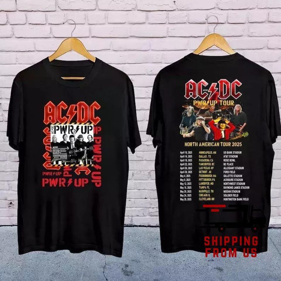 2025 Ac-Dc Pwr Up World Tour Shirt, Rock Band Ac-Dc Unisex Shirt, Ac-Dc Band Concert