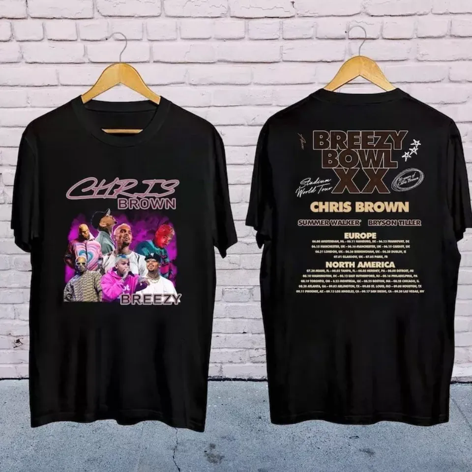 2025 Chris Brown Concershirt, Chris Brown Breezy Bowl Xx Tour 2025 Shirt