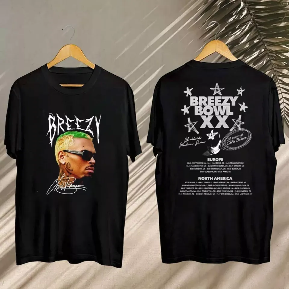 20Th Anniversary Breezy Bowl Xx Tour Chris Brown Shirt, 2025 Chris Brown Shirt