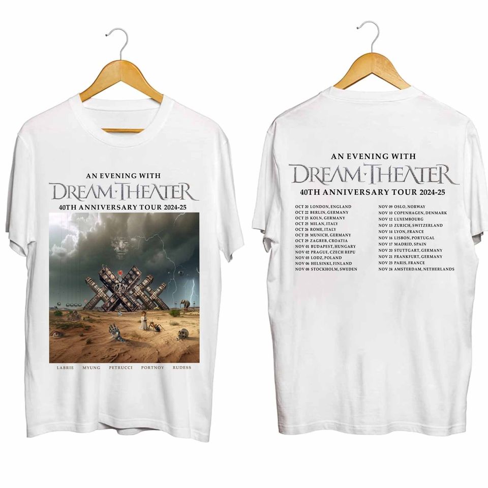Dream Theater - 40Th Anniversary Tour 2024 2025 Shirt, Gift For Fan, Comfortable Short Sleeve Shirt For Men