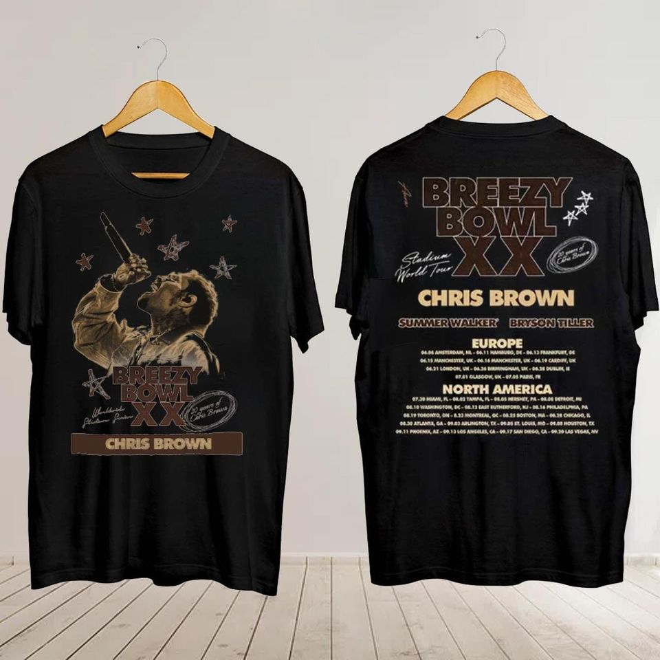 2025 Chris Brown Breezy Bowl Xx Tour Shirt, Chris Brown Album Shirt, Chris Brown Fan Gift