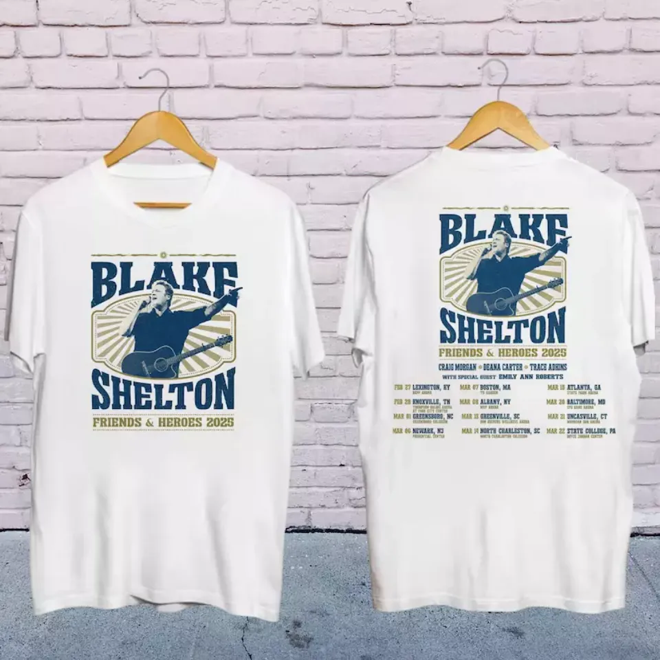 Blake Shelton Friends And Heroes Tour 2025 Shirt, Blake Shelton 2025 Concert Shirt