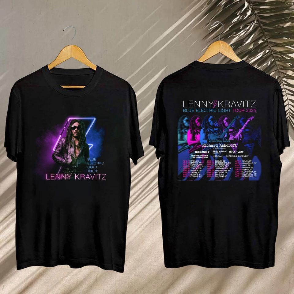 2025 Lenny Kravitz Blue Electric Light Tour Shirt, Lenny Kravitz Concert, Lenny Kravitz Blue Electric Light Tour Shirt