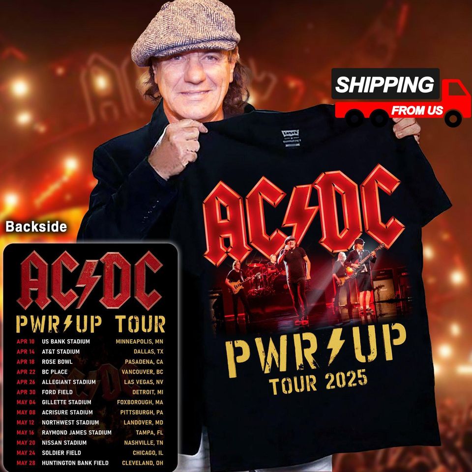2025 Ac-Dc Pwr Up World Tour Two Sided Shirt, Rock Band Shirt, Pwr Up Tour Shirt