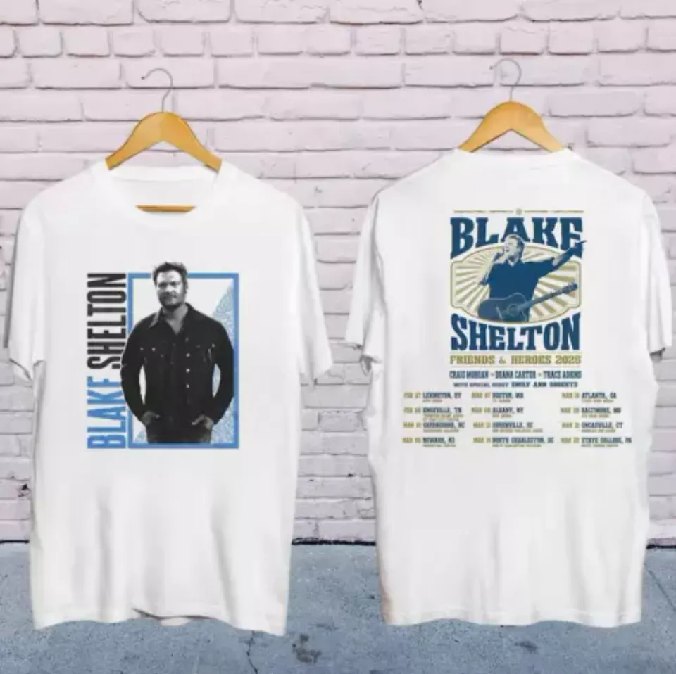 2025 Blake Shelton Friends And Heroes Tour Shirt, Blake Shelton Country Music