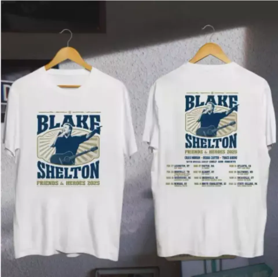 Blake Shelton Friends & Heroes Tour 2025 Shirt, Friends And Heroes Tour Merch