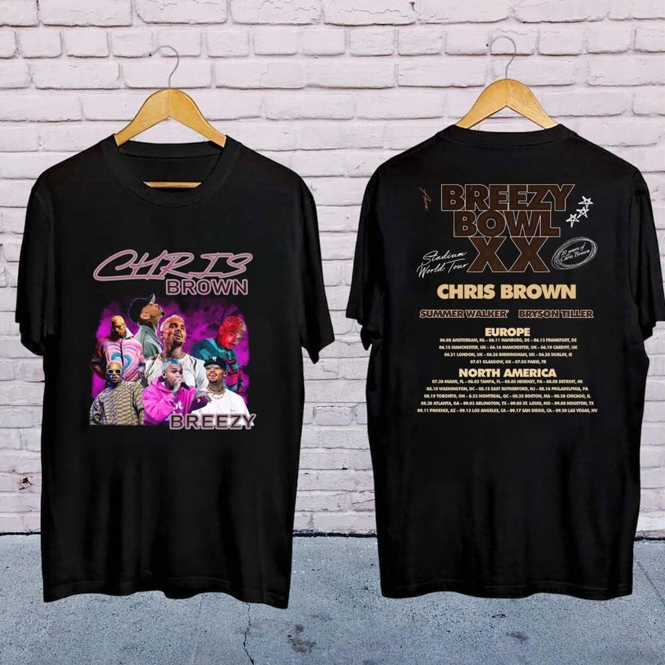 2025 Chris Brown Concershirt, Chris Brown Breezy Bowl Xx Tour 2025 Shirt, Chris Brown Fan Gift