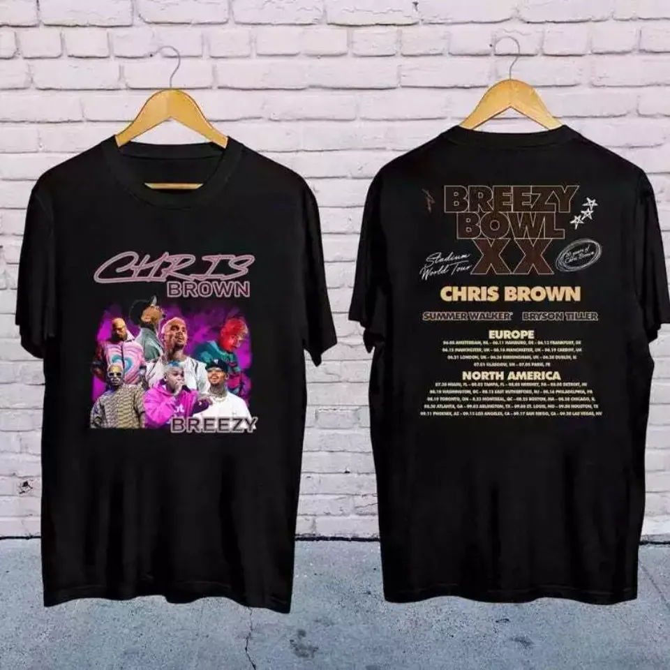 2025 Chris Brown Concershirt, Chris Brown Breezy Bowl Xx Tour 2025 Shirt