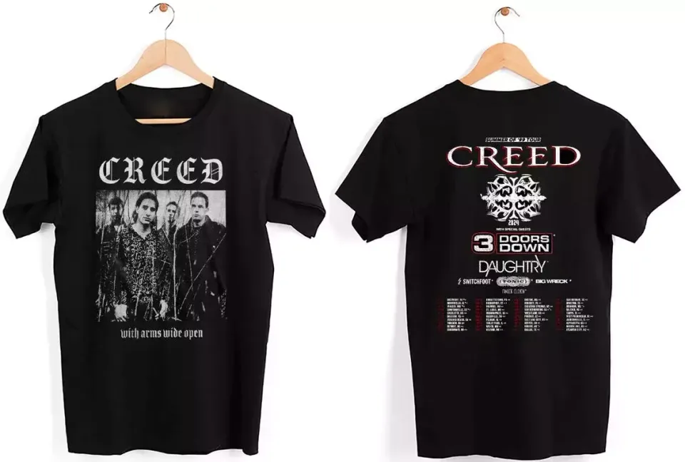 2025 Creed 3 Doors Down Daughtry Tour Shirt